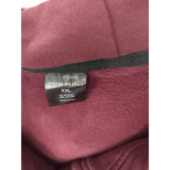 Maven Thread Full Zip Track Jacket Ponte Knit Size XXL Colorblock Burgundy Cream - Picture 14 of 16